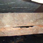 Termite damaged roof beam