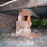deteriorated brickwork to pier