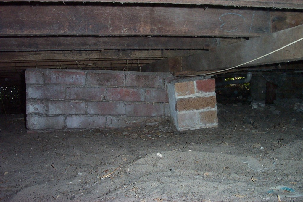 subsided footing and pier